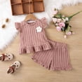 thumbnail image 6 of NIEWTR Toddler Girls 2Pcs Cute Flower Summer Outfits Set – Short Sleeve T-Shirt + Pants Gift Set Summer 2Pcs Gift Outfits Set 2Pcs Summer Beach Outfits 5-6 Years,Pink, 6 of 9