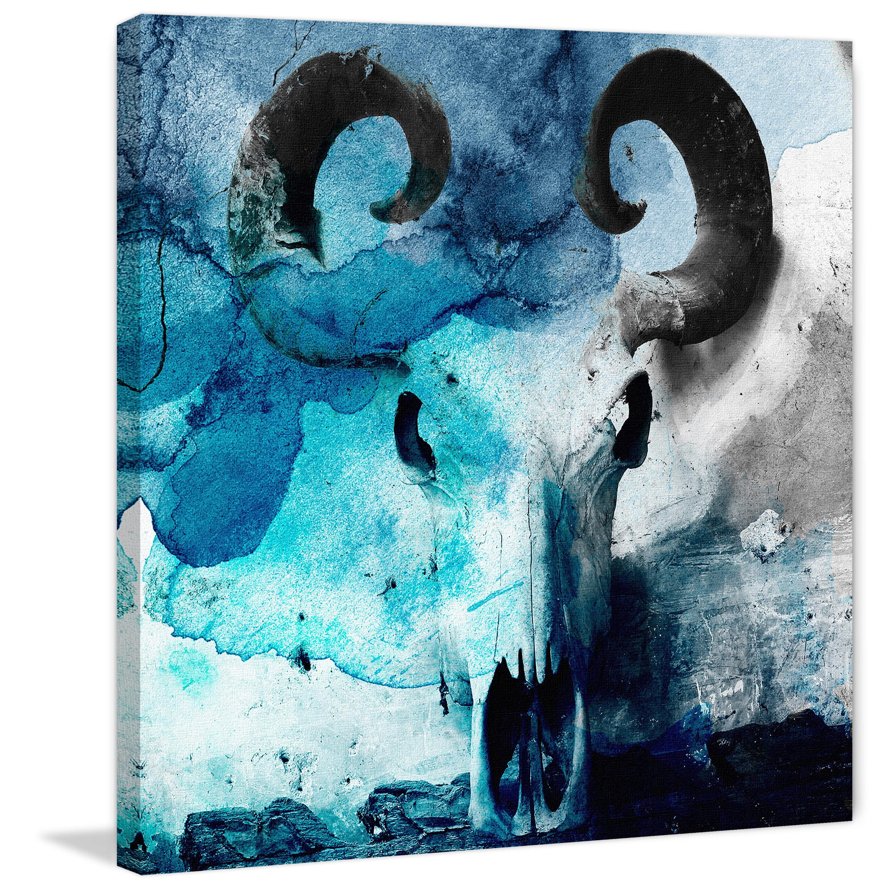 "Angry Skull" Painting Print on Wrapped Canvas