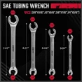 thumbnail image 3 of 4-Piece Flare Nut Wrench Set - SAE Brake Line 1/4, 5/16, 3/8, Silver, 3 of 5