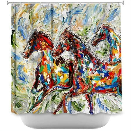 Shower Curtains - DiaNoche Designs - Abstract Wild Horses