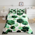 thumbnail image 2 of Manfei Geometric Honeycomb Hexagon Queen Comforter Set,Modern Minimalist Art Bedding Sets,Green Gold White Bedding Comforter Set For Men Women,Microfiber Bedroom Decor Reversible,3 Pieces, 2 of 8