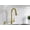 Brushed Gold, variant on Pfister Barullli Single Handle Pull Down Sprayer Kitchen Faucet with Deckplate Included and Soap Dispenser in Brushed Gold