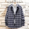 thumbnail image 2 of DDAPJ pyju 2023 Clearance Men's Plaid Flannel Shirts,Open Front Long Sleeve Button Down Shirt Jacket Regular Fit Lapel Collar Business Shirts with Chest Pocket, 2 of 6
