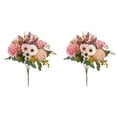 thumbnail image 2 of Artificial Rose Bouquet Pink, A Fake Rose Flowers for Table Centerpiece, 2 Bunches Artificial Rose Flowers Bouquet, Realistic Fabric Roses for Wedding Table Centerpieces Home Kitchen Decor (, 2 of 5