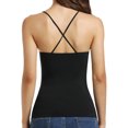 thumbnail image 5 of 2 Pack Women's Solid Camisoles Stretch Tank Tops with Shelf Bra Adjustable Strap Cami with Built in Padded Bra, 5 of 5