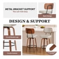 thumbnail image 5 of CRERIYO 360° Swivel Counter Height Bar Stool Set of 1, PU Leather Upholstered Bar Chair with Bentwood Legs and Backrest for Kitchen Island, Gray, 5 of 7