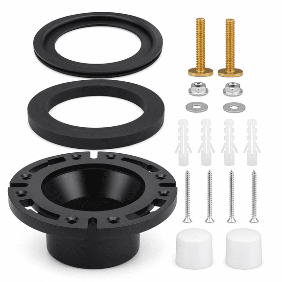 RV Toilet Seal and 3" Flange Kit for Dometic 300 310 320 Series, Leak-Proof Gasket Replacement Kit 385345892 Flange, 385311658 Flush Ball Seal and 385311652 Base Seal Gasket