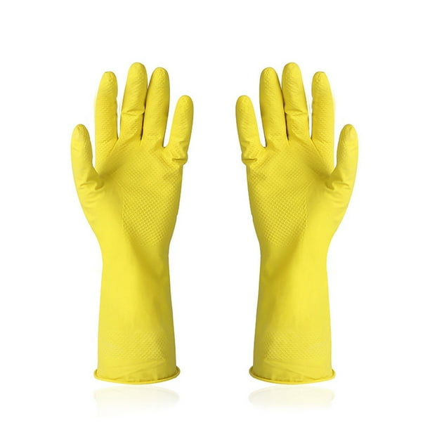 Large Household Cleaning Rubber Gloves by Keep it Handy Yellow Washing
