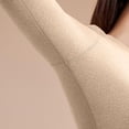 thumbnail image 4 of WZXFASHION Women's Fall Winter Solid Color Round Neck Tight Fitting Soft Comfortable High Stretch Seamless Thermal Underwear Set ThermalNnderwearSet Beige M, 4 of 9
