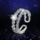thumbnail image 2 of Plata Mujeres Tendencia de la moda completa Zircon Anillo Señoras Joyería Anillos para Mujeres Tamaño 6 10, 2 of 6