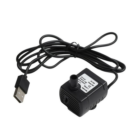 USB Submersible Water Pump 3W DC 5V-6V With 500L/H Flow Rate Quiet Operation Filter Design For Fountain Aquarium Rockery Fish Tank Pet Water Feature Compact 1.2m Cord Length(Black)