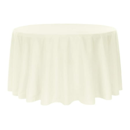 

1 Pc Polyester 108 Round Tablecloth - Light Ivory/Off White For Weddings Trade Shows Showrooms Events