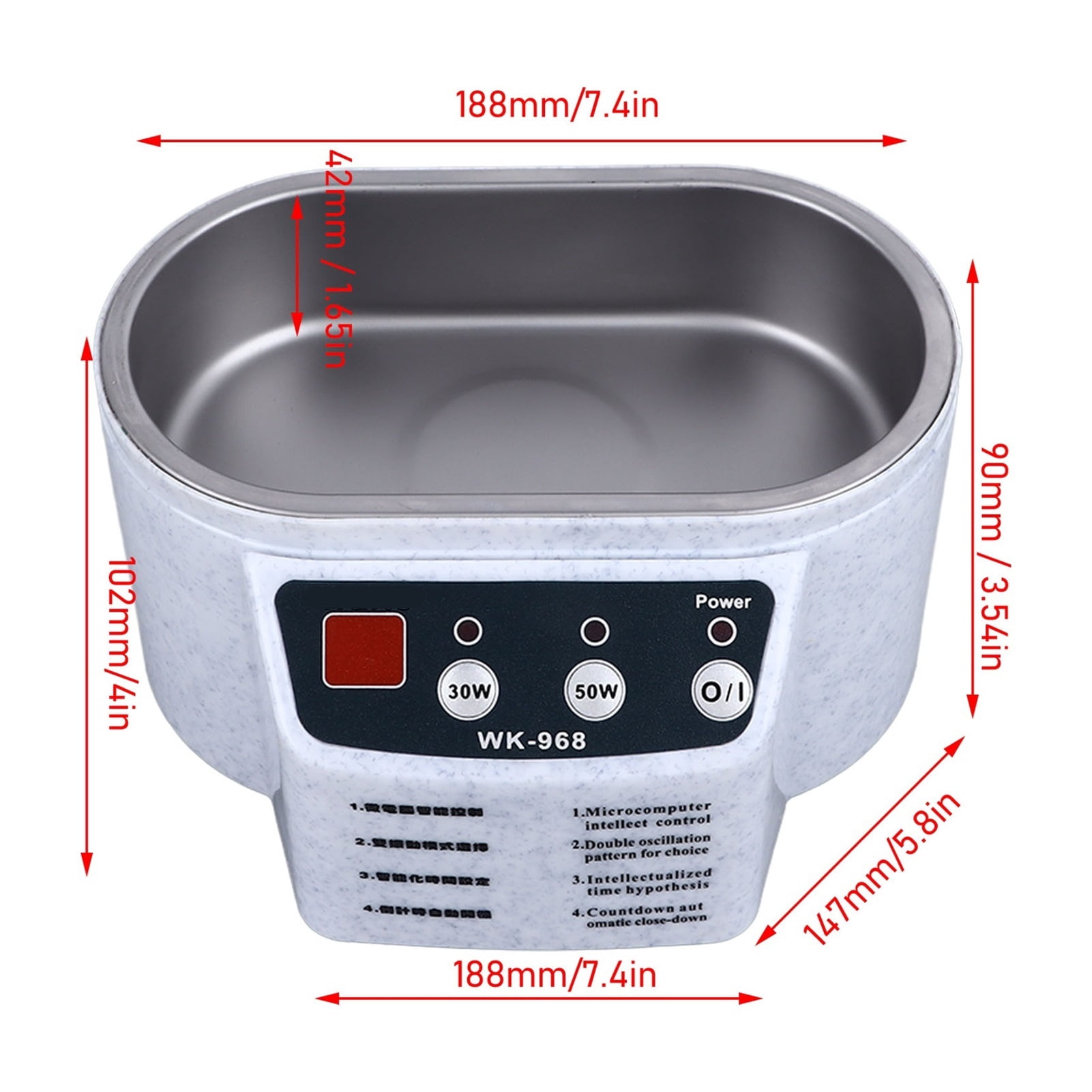 Ultrasound Jewelry Cleaner with Timer Household Ultrasound Cleaning Machine for Eyeglasses Rings