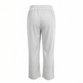 thumbnail image 4 of ZHYou No Boundarie Womens Pants Corduroy Drawstring Wide Leg Elastic High Waisted Soft Knit Loose Fit Casual Trousers with Pockets,White,Size M, 4 of 8