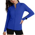 thumbnail image 5 of Vinsonshop Women's UPF 50+ Lightweight Sun Protection Jacket Athletic Full Zip Long Sleeve Hiking Outdoor Shirt with Pockets Blue L, 5 of 7