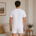 thumbnail image 3 of Special Needs Clothing Adults Short Sleeve Popper Vest Bodysuit with Crouch Snap Button & tube Access, Adaptive Clothing for Adults with Special Needs, Supersoft Cotton Elastane Fabric, By Kaycey, 3 of 9