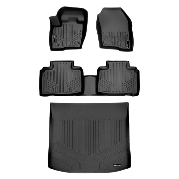 SMARTLINER Custom Fit Floor Mats 2 Rows and Cargo Liner Set Black Compatible With 2015-2021 Ford Edge