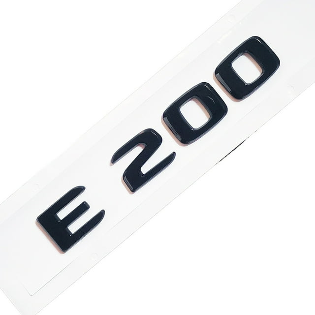 ZWEIP Car Rear Tail Emblem Number Letters Car Sticker For Mercedes Benz E200 E 200 Chrome Silver/ Matte Black