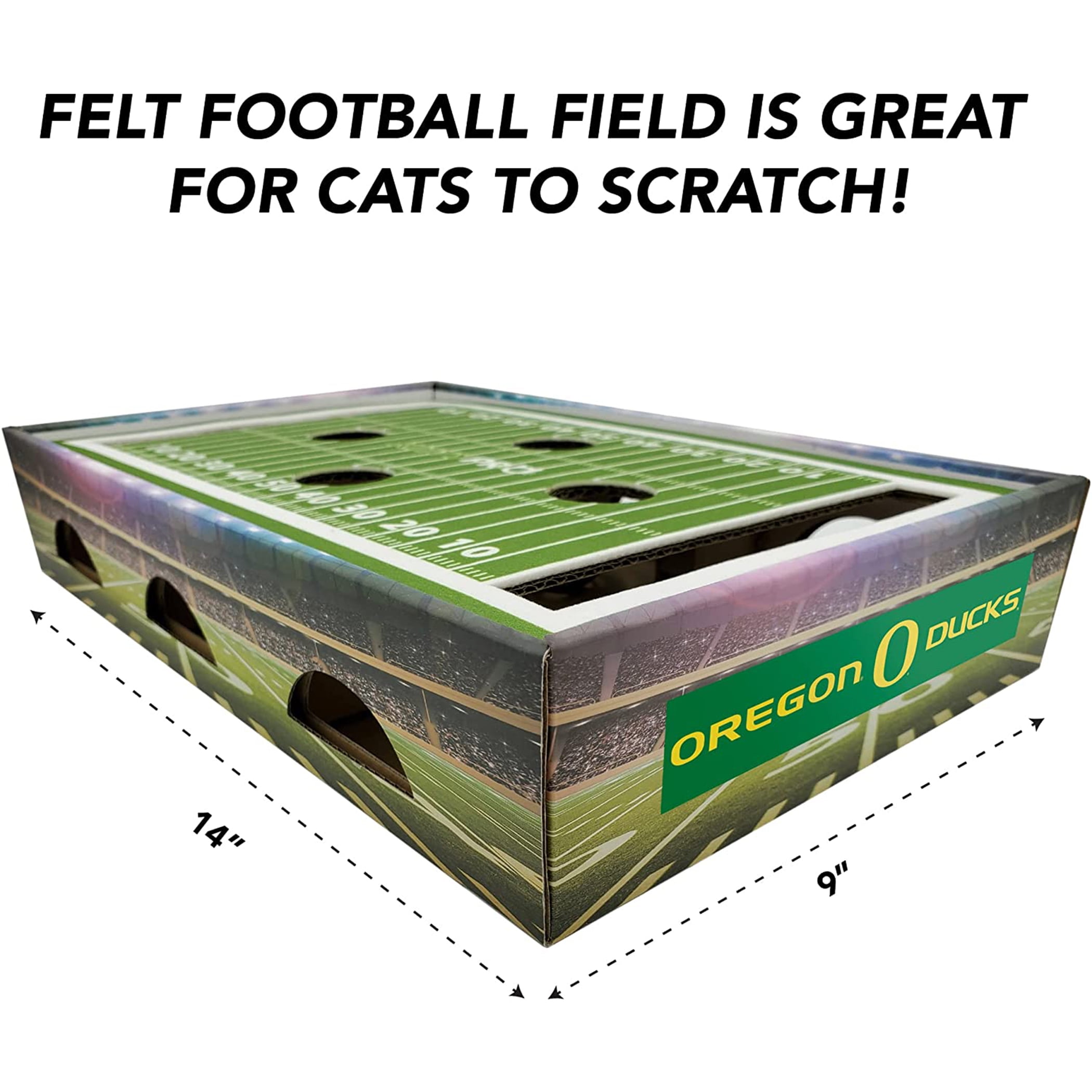 Pets First NCAA Cat Scratcher Box Football Field Designed Cat Scratcher & Lounge