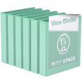 thumbnail image 1 of Davis Group Economy 3-Ring View Binders, 1.5" Round Rings, 350 Capacity, Mint, Pack of 6, 1 of 4
