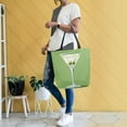 thumbnail image 4 of FORMRS Womens Canvas Tote Bag with Zipper Inner Pocket Shoulder Handbag, Green Martini Glass, 4 of 7