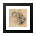 thumbnail image 2 of Bernard Willem Wierink 20x20 Black Modern Framed Museum Art Print Titled - Kop of a Lioness (1866), 2 of 5