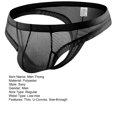 thumbnail image 6 of zeranth Men Thong Low Rise Elastic Waist U-Convex Briefs Solid Color See-through Smooth Lines Thin Panties Daily Wear, 6 of 6
