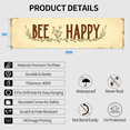 Bee Happy Metal Sign 16x4 Inches