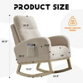 thumbnail image 2 of Modern Rocking Chair with High Back & Side Pocket, Nursery Glider Upholstered Armchair, 300 lbs Capacity, 2 of 14