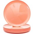 thumbnail image 1 of GHSDFBB 10 Inch Plastic Plates, Large Plates, Dinner Plates, Set of 9 (Peach), 1 of 4