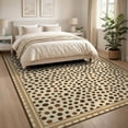 thumbnail image 3 of ODIKA 8'x10' Washable Area Rug Spotted Bordered Motif Layout Abstract Inspired Patchwork Cow Flowing Dynamic for Dining Room, Large Office, Lounge, Non-Slip Chair-Friendly Mat, 3 of 7