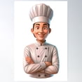 thumbnail image 2 of Cartoon Chef Isolated Design Poster Wall Art, Modern Wall Decor For Living Room Bedroom, 24x36 UNFRAMED, 2 of 3