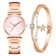 thumbnail image 2 of Relojes de pulsera para mujer, reloj analógico de cuarzo con correa de acero inoxidable y pulsera de aleación con diamantes, reloj de moda., 2 of 4