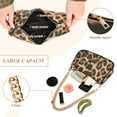 thumbnail image 4 of Hand Paint Leopard Print Womens Chain Shoulder Bag Tote Handbag Clutch Hobo Purse with Zipper for Travel Casual, 4 of 7