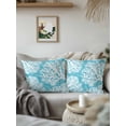 thumbnail image 2 of Outdoor Pillows Waterproof, Aqua Blue Coastal Throw Pillows with Inserts Included, Summer Nautical Ocean Beach Indoor Outdoor Decorative Lumbar Pillow for Bed/Couch/Patio 16"x16", 2Pcs, 2 of 8
