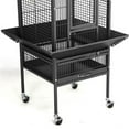 thumbnail image 3 of Yaheetech 61.5''H Rolling Play Top Metal Bird Cage,Hammered Black, 3 of 9
