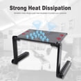thumbnail image 2 of Newton Table Ergonomique Pliable pour Ordinateur Portable Support d'Ordinateur Portable Réglable Bureau Portable pour Lit d'Ordinateur Portable Plateau Coussin Rafraîchissant avec Ventilateur et Souris Noir, 2 of 10
