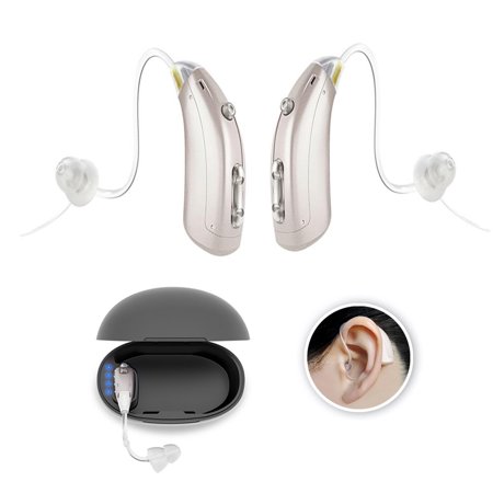 Personal Sound Amplifiers for Adults Seniors, Rechargeable Amplifiers Devices with Earbuds Voice Enhancer Noise Cancelling 1 pair