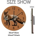 thumbnail image 2 of SKYSONIC Wooden Round Wall Clock Vintage Red Fox Non Ticking Battery Operated Clocks for Home Office Living Room Bedroom, 2 of 6