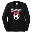 thumbnail image 2 of Wild Bobby, Cute Soccer Mom Ribbon Soccer Ball Gift Sports, Mother's Day, Men Long Sleeve Shirt, Black, Small, 2 of 3