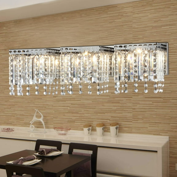 Warehouse of Tiffany Fatima 3-light Chrome 26-inch Crystal Wall Lamp