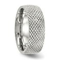 thumbnail image 4 of Auriga Fine Jewelry Stainless Steel Polished and Textured 8 mm Band for Women Size 9, 4 of 7