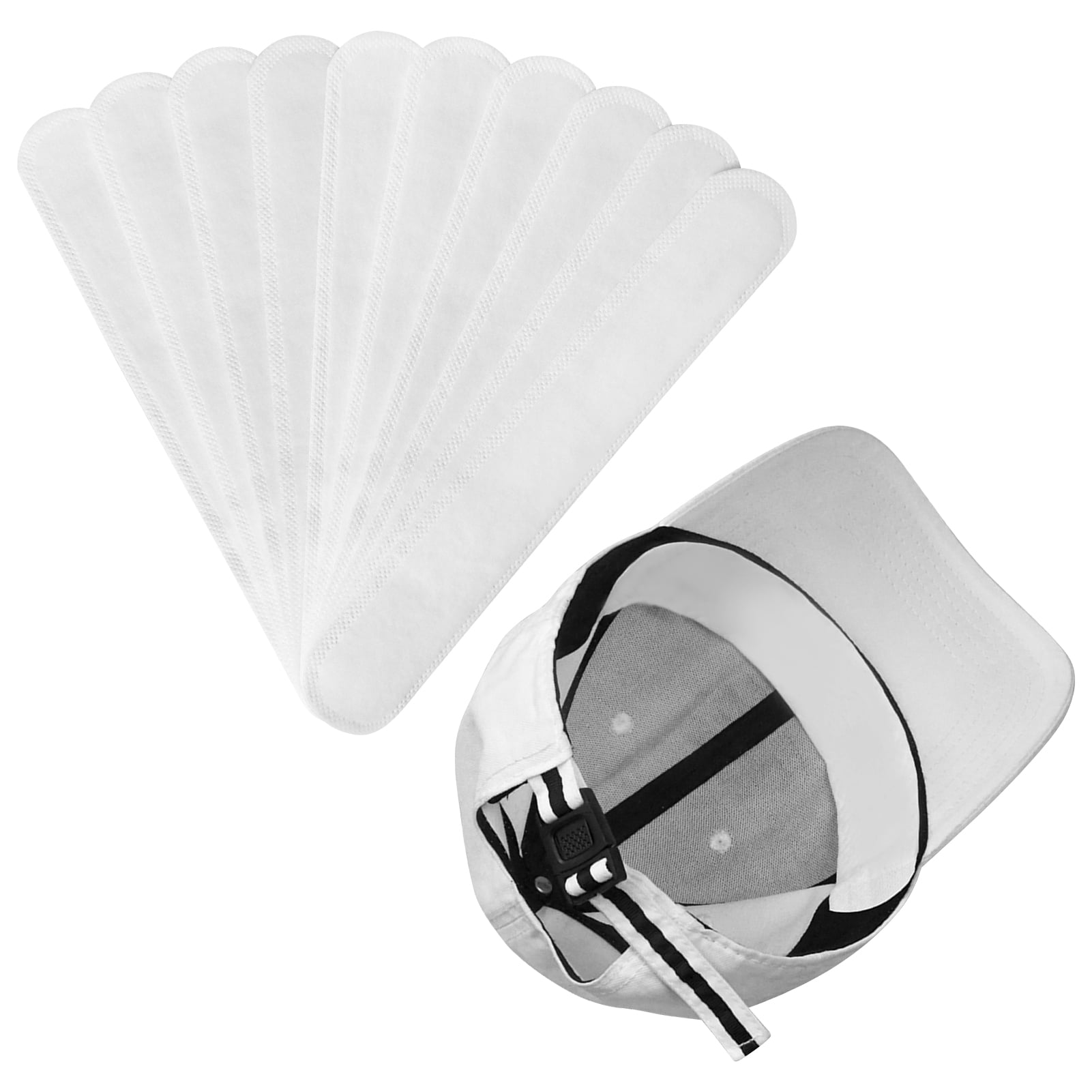 60Pcs 9 Golf Hat Sweat Liner Disposable Cap Sweat Guard Liner White
