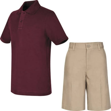 REAL SCHOOL Boys Uniform Outfit Polo Shirt and Shorts Value Bundle