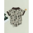 thumbnail image 4 of Cenuakty Baby Boys Summer Jumpsuit Casual Western Cowboy Print Lapel Short Sleeve Romper for Newborn Infant, 4 of 8