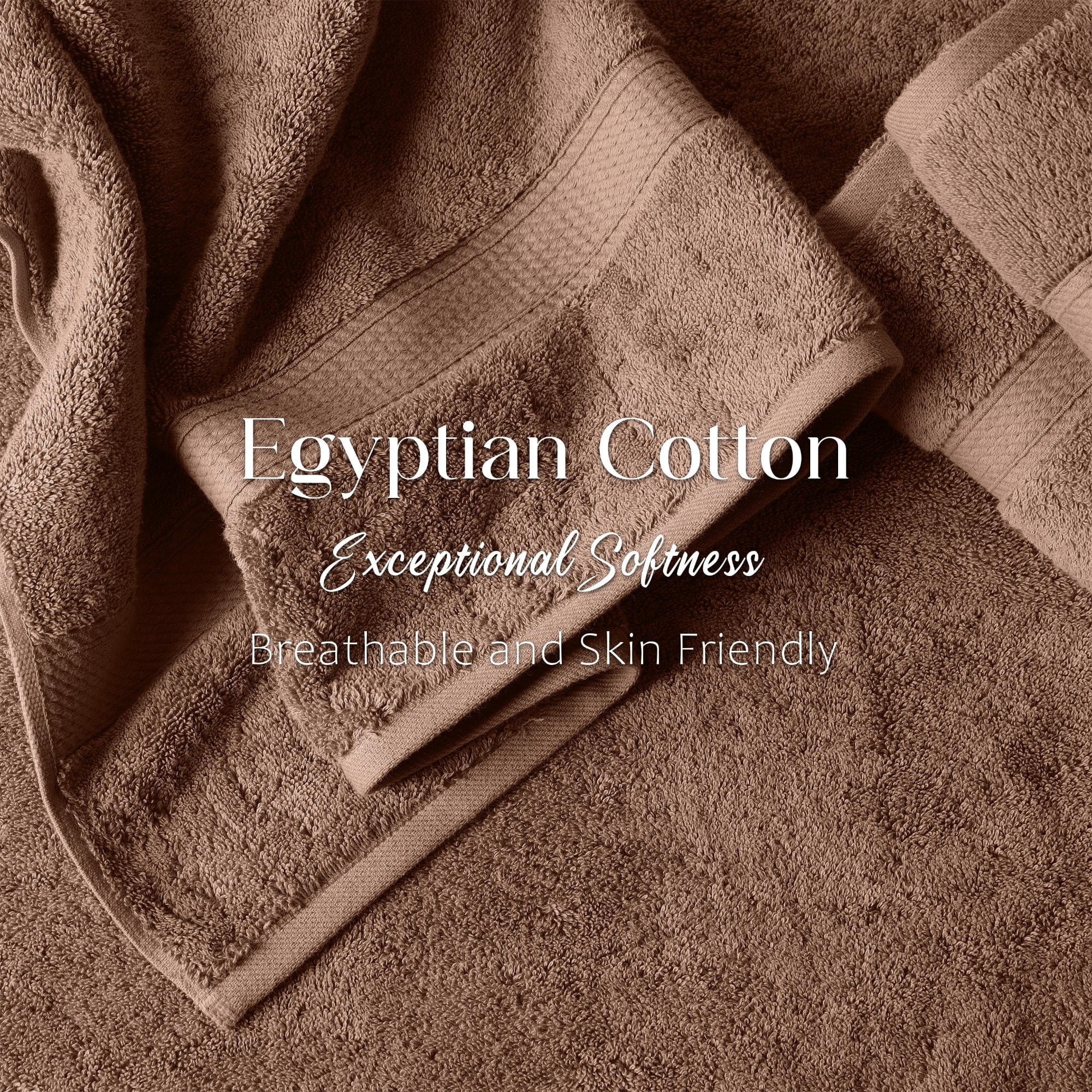 Superior Madeline Egyptian Cotton Ultra-Plush 12-Piece Towel Set, Chocolate