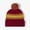 RED, variant on Knit Beanie with Pom - Block Stripes Collection
