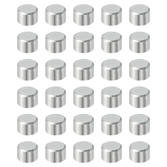 30Pcs 6mm x 6mm Dowel Pins, 304 Stainless Steel Shelf Support Peg Pin, Silver