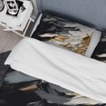 thumbnail image 4 of Designart "Reflections of Golden Waves V" Abstract Bedding Covert Set - Modern Black Bed Set With 2 Shams, 4 of 6