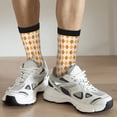 thumbnail image 6 of Fuzoiu Orange argyle Print Athletic Crew Socks for Men & Women,Casual Crew Socks,Above Ankle Crew Socks for Business, Casual, 6 of 6